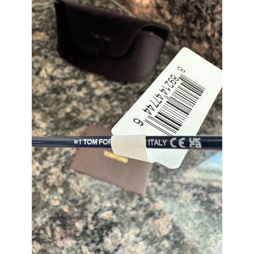 Tom Ford Tex TF1096 Aviator Sunglasses Silver Blue Leather 16V‎ 62-13-145 Italy
